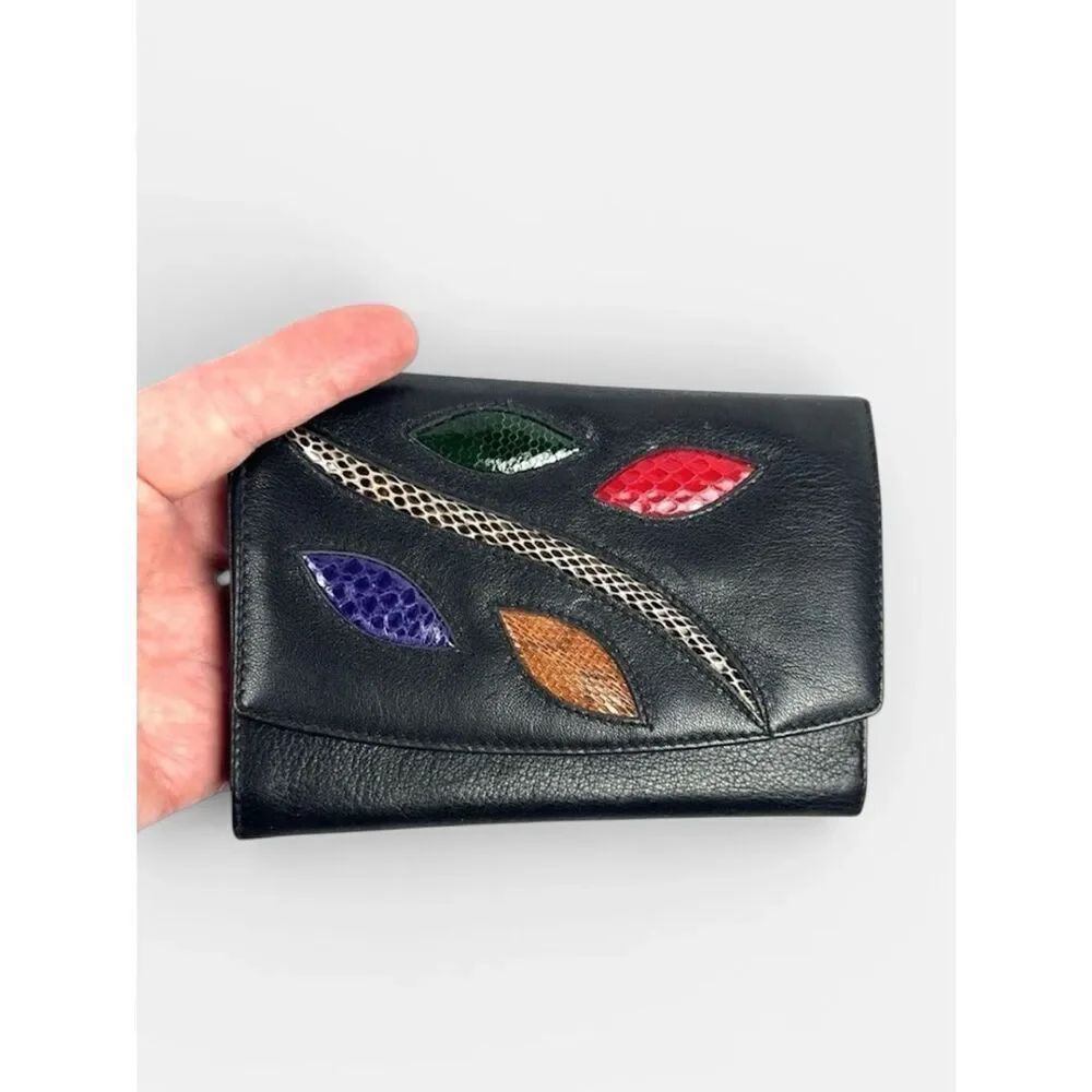 Vintage Women’s Bifold Leather Wallet by David y Galindo Ubrique Spain Black